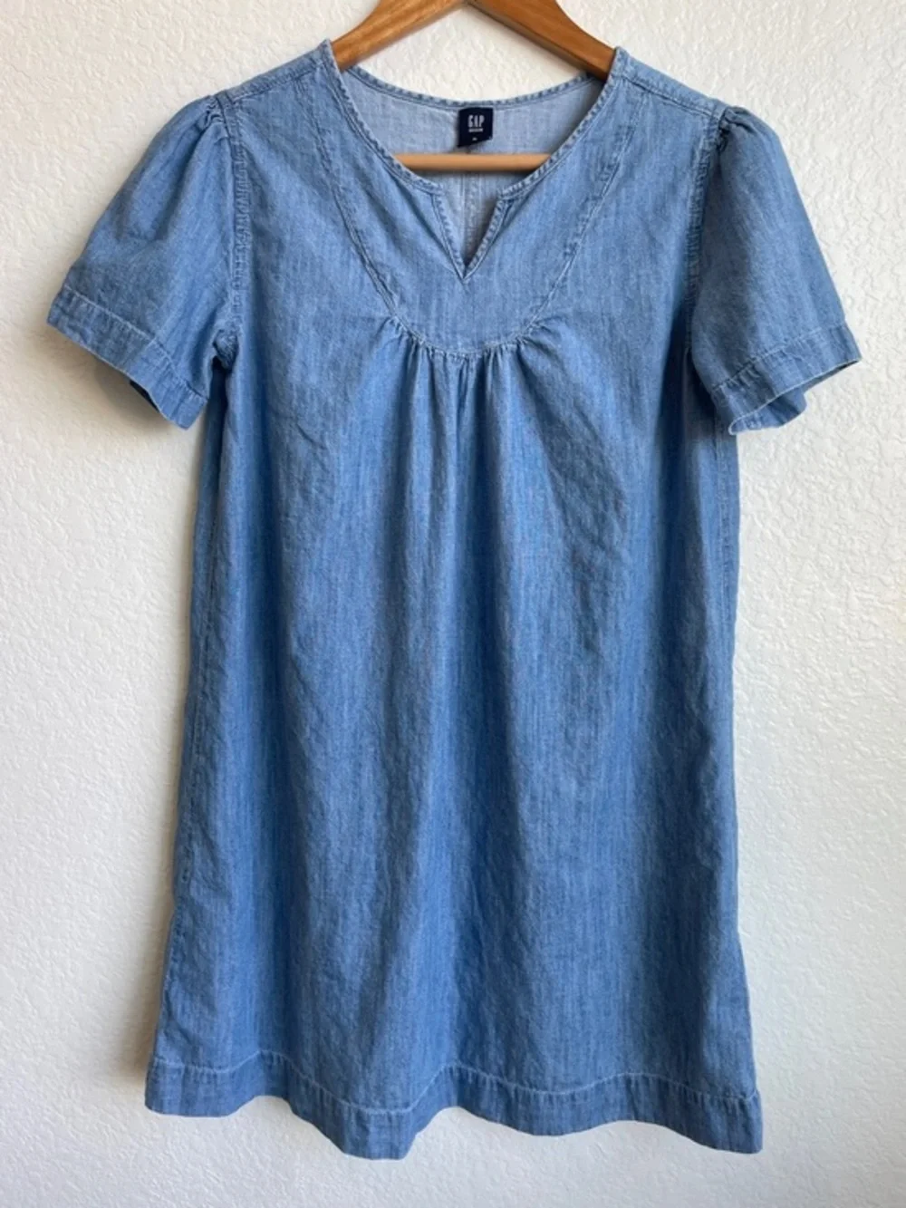 GAP Light Blue Denim Short Sleeve Shift Dress • XL (Girl)